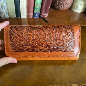 Embossed leather wallet